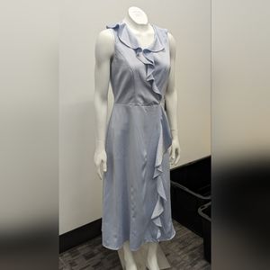Adrianna Papell Patel Blue Ruffle Sleeveless Dress NEW